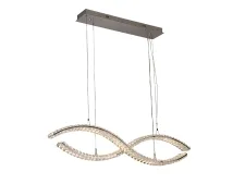 NEWPORT 8240 8242N/110 chrome , Люстра, Chrome Сlear crystal L110*16*H20.5/250 cm LED 55W 6050Lm 3100-4000K