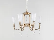 NEWPORT 4800 4806/C , Люстра, French gold Clear crystal Matt white glass D55*H35/90 cm E14 6*40W