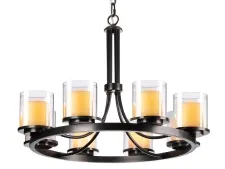 NEWPORT 35000 35008/С, Люстра, Black+gold Shade glass D82*H55/145 cm Е14 8*40W