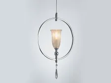 NEWPORT 4800 4801/S chrome , Подвесной светильник, Chrome Clear crystal Matt white glass D32*H50/280 cm E14 1*40W