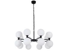NEWPORT 3840 3840/80 С black+gold , Люстра , Black+gold Glass matt white D80*H37/150 cm G9 16*25W