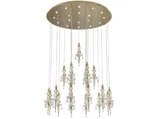 NEWPORT 8360 8360/1000 gold , Люстра, Gold Clear crystal D100*H37/250 cm GU4 18*5W+19*2W 3000K 11520Lm