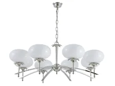 NEWPORT 4650 4658/C nickel , Люстра, Nickel White matt glass D93*H40 cm E14 8*25W