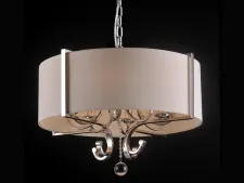 NEWPORT 31300 31308/S , Люстра, Nickel Clear glass Shade beige D50*H62,5/163 сm Е14 8*40W