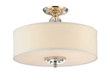 NEWPORT 31300 31309/PL , Потолочный светильник, Nickel Clear glass Shade beige D70*H43,5 cm E27 9*25W