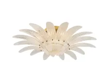 NEWPORT 8800 8809/PL gold white , Потолочный светильник, Gold Clear glass with white sand D60*H18 cm G9 9*40W