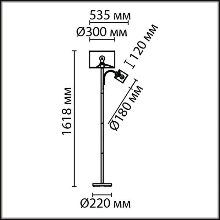 8042/2F LN Торшер E27 + E14 1*60Вт+1*40Вт 220В IP20 MODERNI | Дом Декора